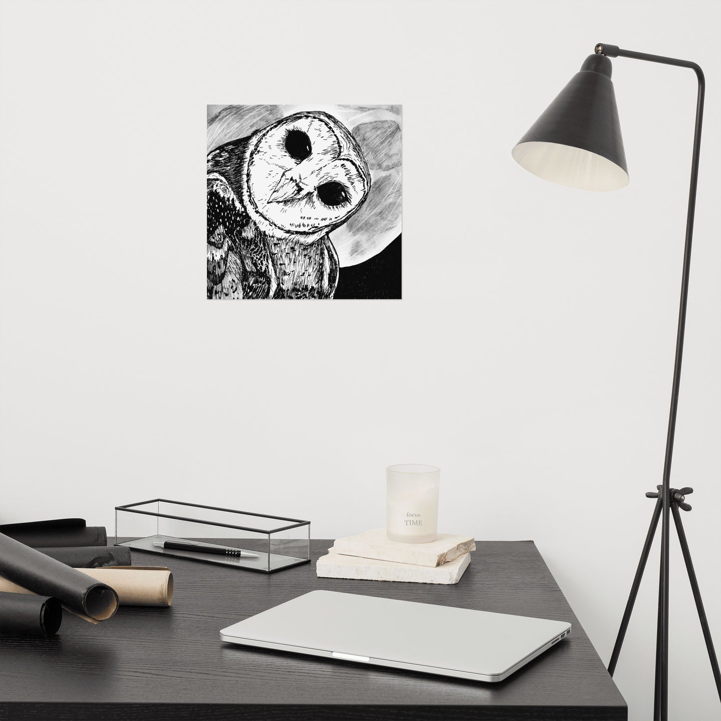 Moon Owl Photo paper poster