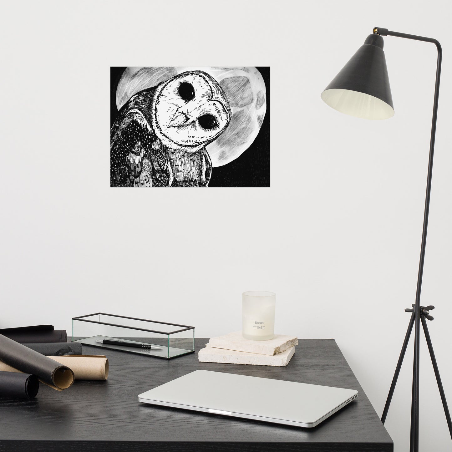 Moon Owl Photo paper poster