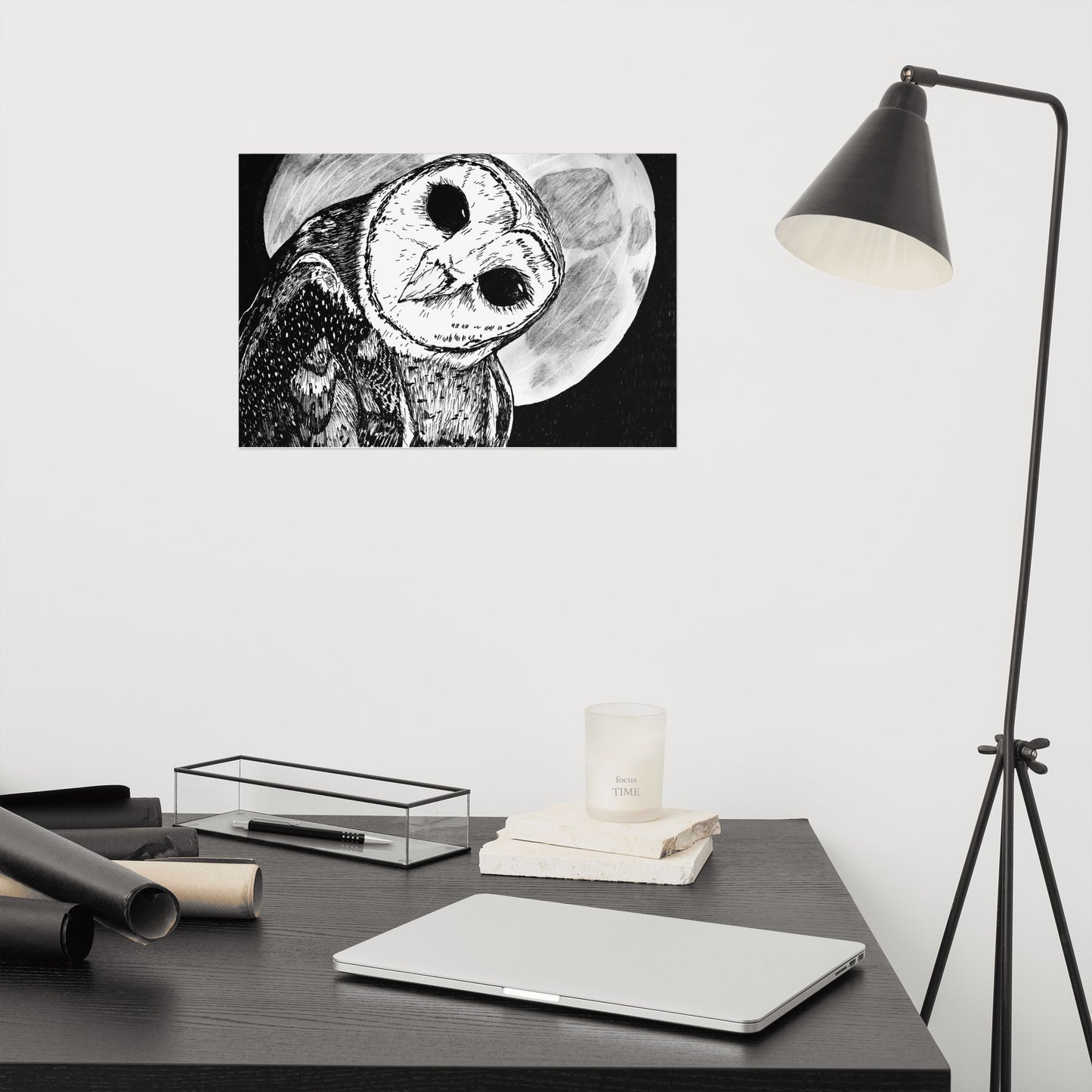 Moon Owl Photo paper poster