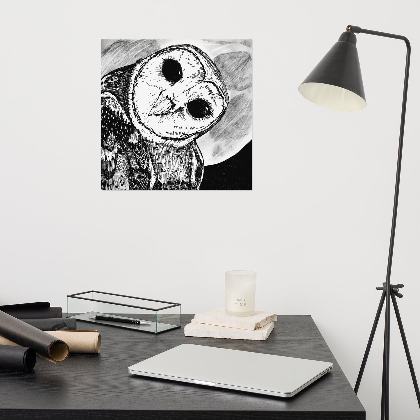 Moon Owl Photo paper poster