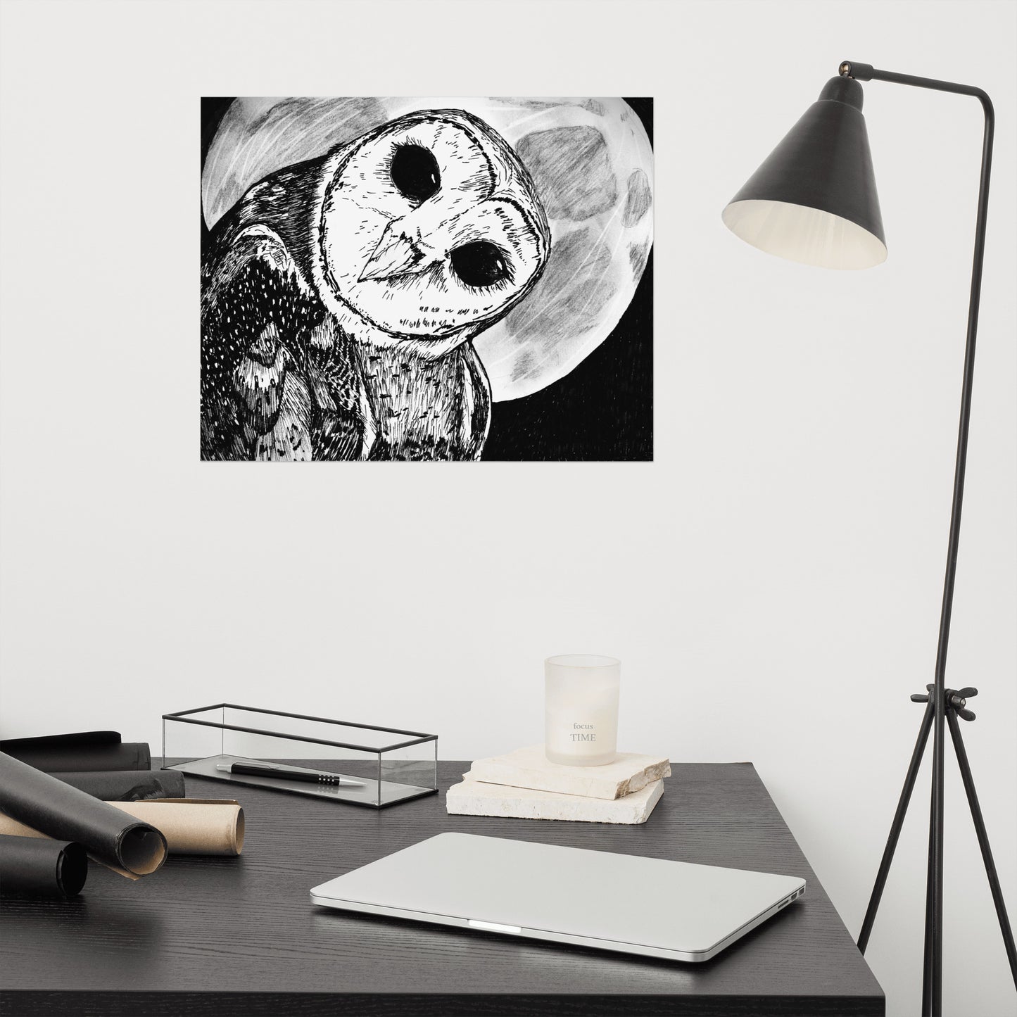 Moon Owl Photo paper poster