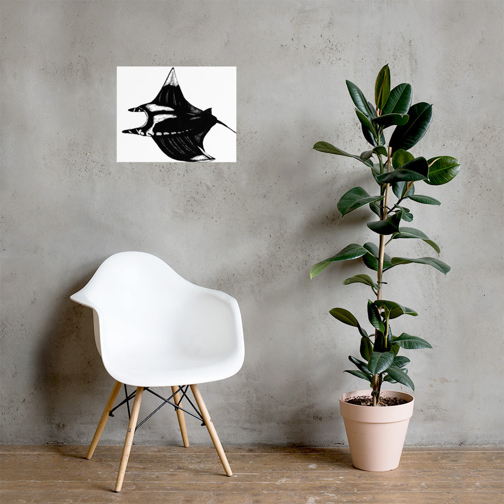 Manta Ray Photo paper poster