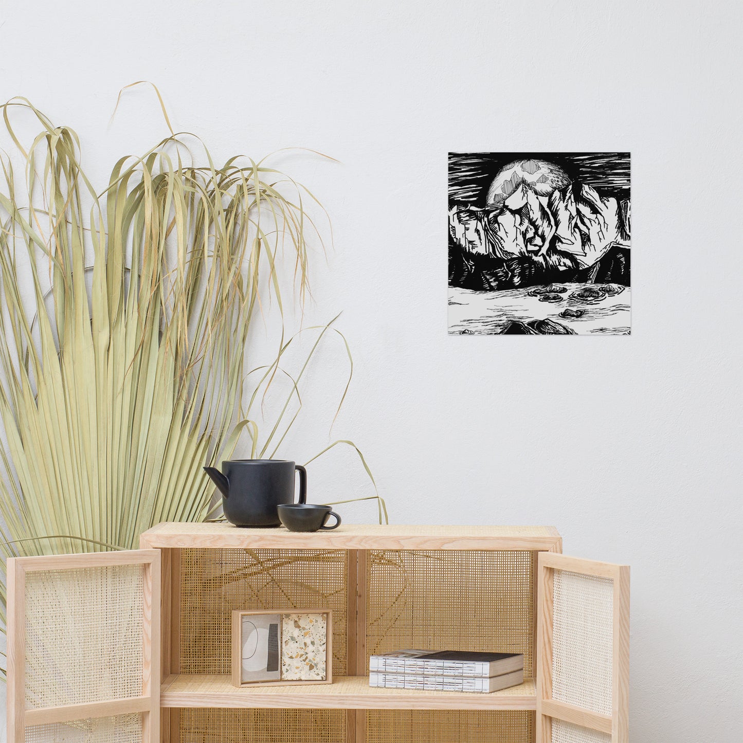 Moonlight Mountains Photo paper poster