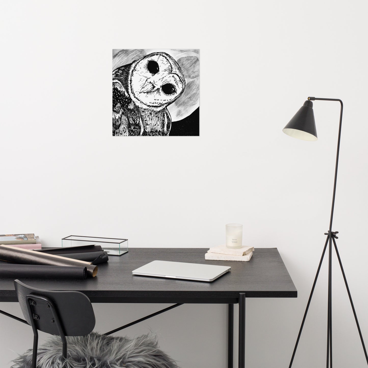 Moon Owl Photo paper poster