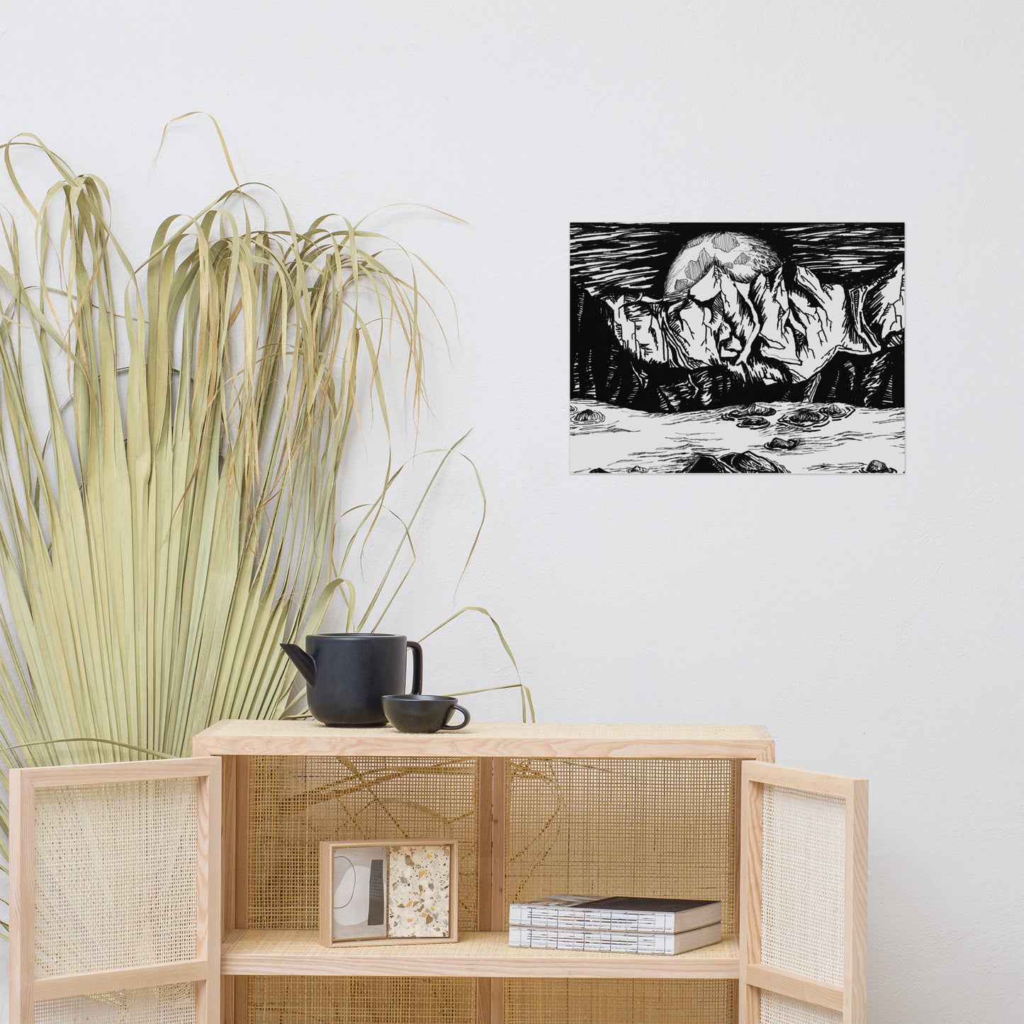 Moonlight Mountains Photo paper poster