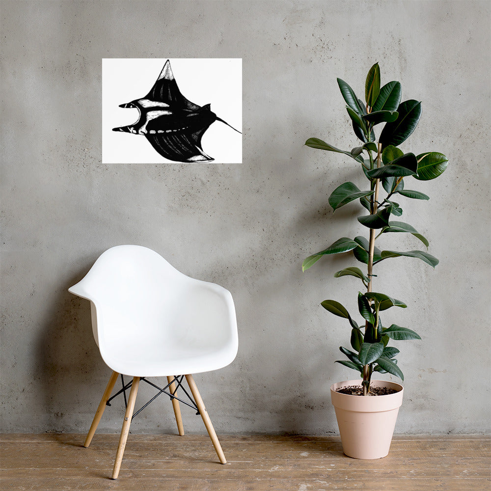 Manta Ray Photo paper poster