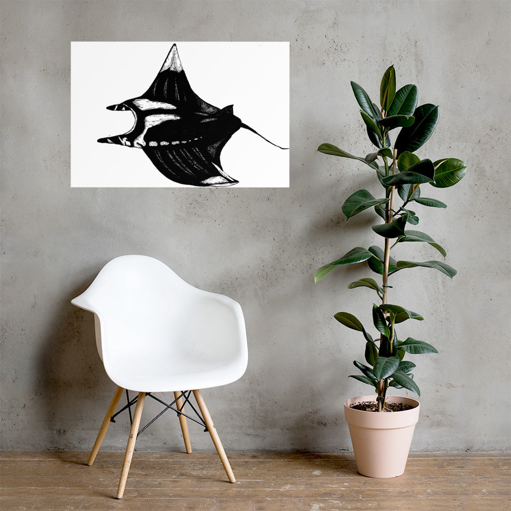 Manta Ray Photo paper poster