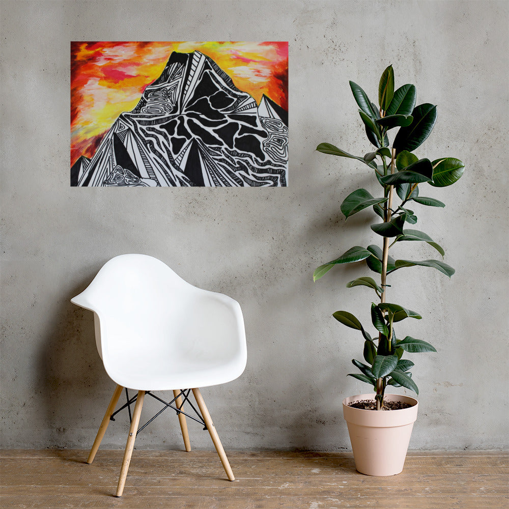 Fiery Mountain Photo paper poster