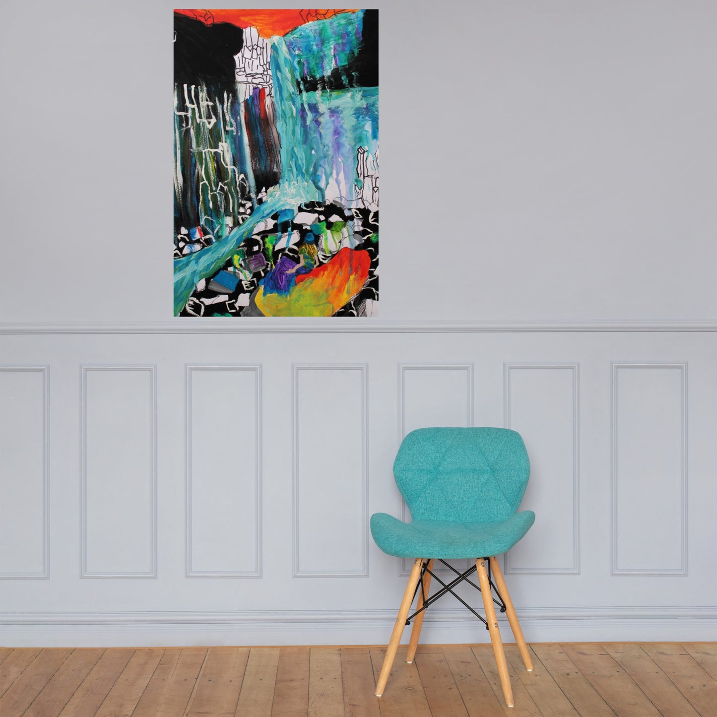 Inspired Waterfall Photo paper poster