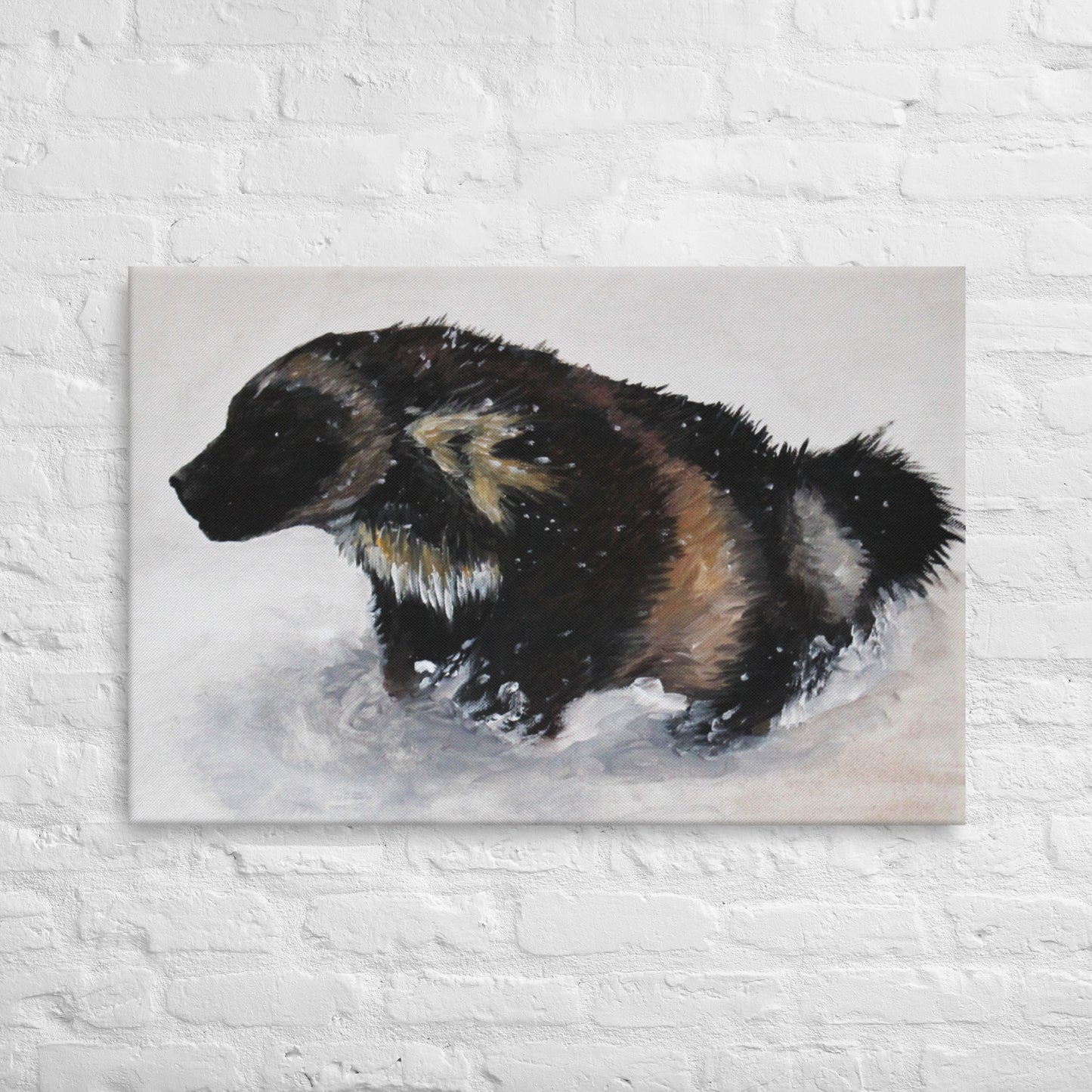 Snow Wolverine Thin canvas