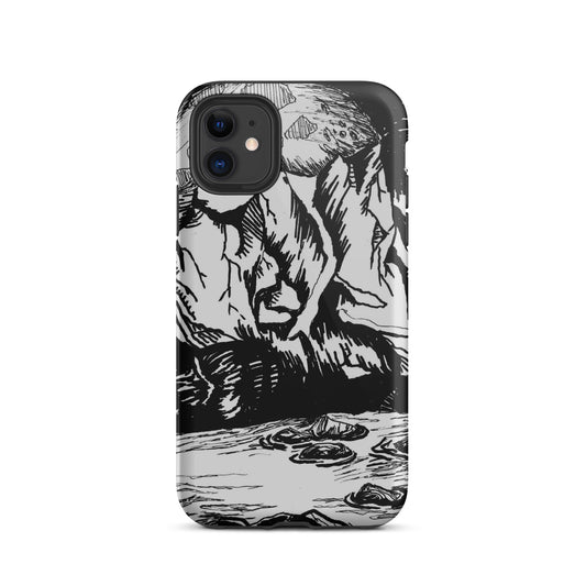 Moonlight Mountains Tough iPhone case