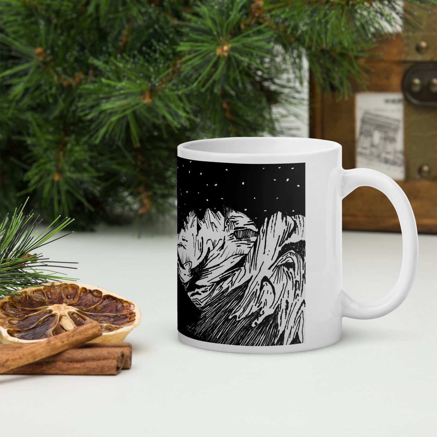 Lofoten Views White glossy mug