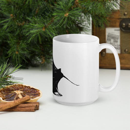 Manta Ray White glossy mug
